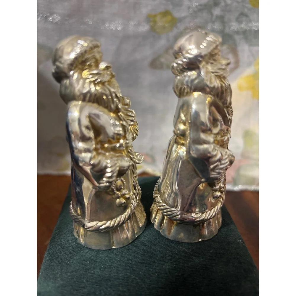 Silver Treasures By Godinger Santa Claus Salt‎ & Pepper Set W/Original Box